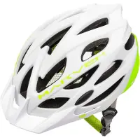 Meteor Marven I Fahrradhelm Herren Damen Kinder-Helm MTB rollerhelm S 52-56 cm weiß/neon grün