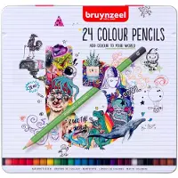 Bruynzeel Farbstifte Set - 24 Farben im Metall-Etui - Schule und Kreativ