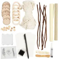 Creativ Company Kreativ Set Tischdekoration in Naturfarben - zum Basteln von sechs Gedecken - Macramé, Krepppapier und mehr - 977697