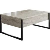 Skye Decor , Luxe - Traverten, Black, Couchtisch, Traverten, 100 % MELAMINBESCHICHTETE SPANPLATTEN, 90 x 60 x 40 cm