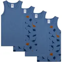 Sanetta Unterhemd "Unterhemd 4er Pack", Jungen, Gr. 104, N-Gr, blau, Obermaterial: 95% Baumwolle CO. 5% Elasthan EL., Unterhemden Unterhemd