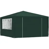 vidaXL Profi-Partyzelt mit Seitenwänden 4×4 m Grün 90 g/m² - Pavillons & Partyzelte