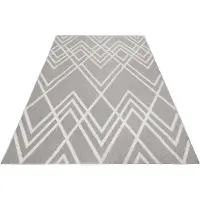 Esprit Outdoorteppich "Rave, ESP-54228", grau, B:133cm H:6mm L:200cm, Polypropylen (PP), Teppiche, Outdoorteppich, mit Hoch-Tief-Effekt, Rauten-Design, modern, robust, Terrasse, Küche