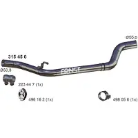 ERNST Abgasrohr 315456 mitte für FORD