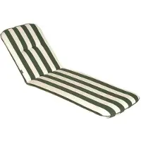 Jardin Prive CANCALE Liegestuhlauflage 184 x 59 x 5,5 cm, reversible grün-weiße Streifen, Baumwollbezug 140 g/m², Schaum- & Faserfüllung