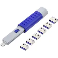 Renkforce USB-A Port Schloss RF-4714586 6er Set Silber, Blue inkl. 1 Schlüssel RF-4714586