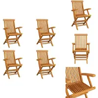 vidaXL Klappbare Gartenstühle 4 Stk. Massivholz Teak - Gartenstühle