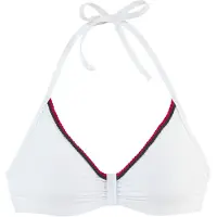 s.Oliver Bügel-Bikini-Top "Junis", Damen, Gr. 36, Cup C, weiß, Recycling-Polyamid, kontrastfarbene Details, unifarben, Bikini-Oberteile Bügel-Bikini-Top, mit geflochtenen Details