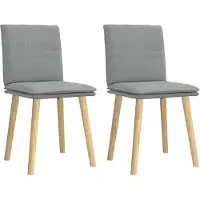 vidaXL Esszimmerstühle 2 Stk. Hellgrau Stoff