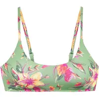 LASCANA Bustier-Bikini-Top "Malia", Damen, Gr. 38, N-Gr, salbei, pink bedruckt, Microfaser, Microfaser, Polyamid, bedruckt, geblümt, Bikini-Oberteile Bustier-Bikini-Top, mit tropischem Print