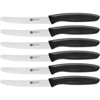Zwilling Twin Grip Messer-Set, 6-teilig, Küchenmesser, Klingenlänge: 12 cm, Rostfreier Spezialstahl/Kunststoff-Griff, Schwarz