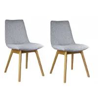 Otto Home 4-Fußstuhl "Ramon", grau (hellgrau lukka 85, eiche natur), B:46cm H:89cm T:57cm, Holzwerkstoff, Massivholz, Polyester, Stühle, 4-Fußstuhl, mit Massivholzbeinen, verschiedene Stoffe