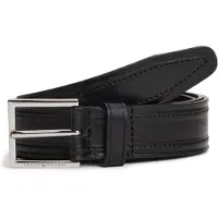 Tommy Hilfiger Ledergürtel "HUDSON EMBOSS LEATHER 3.0 cm breit", Herren, Gr. 80, schwarz, Rindsleder, unifarben, Gürtel Ledergürtel, Größenverstellbar
