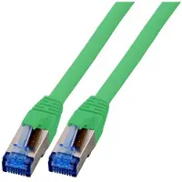 Efbe-Schott RJ45 Patchkabel S/FTP Cat6A Superflex LSZH GRUEN Laenge 15m 10Gbit 500MhZ 100 Prozent Kupfer mit Cat 7 Rohkabel