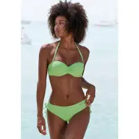 Venice beach Bandeau-Bikini-Top "Lucky", Damen, Gr. 38, Cup B, grün (lime), Recycling-Polyamid, Strukturmuster, Bikini-Oberteile Bandeau-Bikini-Top, aus gerippter Strukturware