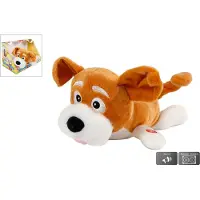 Merkloos Rollende Plüschhund mit Geräusch 28cm weiß Spielzeug Kuscheltier
