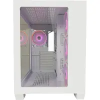 LC-Power Gaming 807W, Midi Tower, PC, Weiß, ATX, EATX, micro ATX, Mini-ITX, Metall, Kunststoff, Gehärtetes Glas, Blau, Grün, Rot
