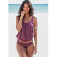 LASCANA Tankini-Top "Italy", Damen, Gr. 44, N-Gr, rot (bordeaux), Microfaser, Microfaser, Polyamid, unifarben, Bikini-Oberteile Tankini-Top, in Oversize-Form