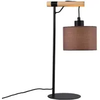 VIOKEF Tischlampe Rika, Höhe 46 cm, grau/schwarz, Stoff/Metall