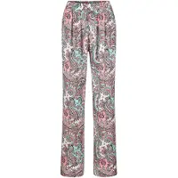 Goldner Stoffhose "Lange Viskose Schlupfhose mit Paisley-Print und weitem Bein" Stecktaschen