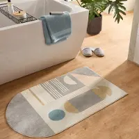 Gino Falcone Badematte "Ariella GF-142", grau (grau multi), H:7mm, Polyester, Badematten, Badematte, Badteppich, bedruckt, modernes Design, weich & kuschelig
