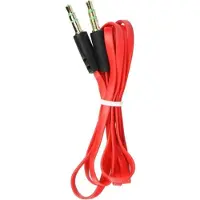 OEM AUX JACK STEREO 3.5mm rot 1m Flachkabel