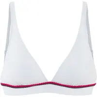 s.Oliver Triangel-Bikini-Top "Junis", Damen, Gr. 42, Cup A/B, weiß, Recycling-Polyamid, kontrastfarbene Details, unifarben, Bikini-Oberteile Triangel-Bikini-Top, mit geflochtener Kordel