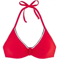 s.Oliver Bügel-Bikini-Top "Junis", Damen, Gr. 42, Cup C, rot, Recycling-Polyamid, kontrastfarbene Details, unifarben, Bikini-Oberteile Bügel-Bikini-Top, mit geflochtenen Details