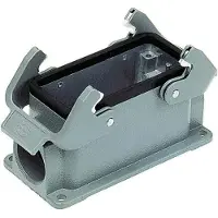 Harting Han 10B Sockelgehäuse niedrig, 2xM20 seitlicher Kabelabgang, mit 2 Querbügeln Verschraubung M20 Klemmbereich