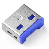 Smartkeeper UL03P1DB, Schnittstellenblockierung, USB Typ-A, Blau, Kunststoff, 10 Stück(e), Polybag