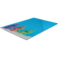 Sansibar Teppich "Rantum Beach SA-018", blau, B:80cm H:5mm L:165cm, Polypropylen, Teppiche, Teppich, Flachgewebe, modernes Design, Surfboards, In- und Outdoor geeignet
