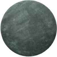 Homie Living Teppich "Pisa", grau (grau grün), H:25mm Ø:200cm, Polyester, Teppiche, Teppich, Hochflor, Microfaser, uni, weich, Shaggy, Wohnzimmer, Schlafzimmer