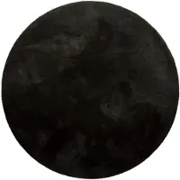 Homie Living Teppich "Pisa", schwarz, H:25mm Ø:200cm, Polyester, Teppiche, Teppich, Hochflor, Microfaser, uni, weich, Shaggy, Wohnzimmer, Schlafzimmer