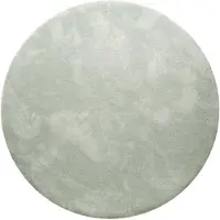 Homie Living Teppich "Pisa", grün (hellgrau grün), H:25mm Ø:200cm, Polyester, Teppiche, Teppich, Hochflor, Microfaser, uni, weich, Shaggy, Wohnzimmer, Schlafzimmer