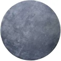 Homie Living Teppich "Pisa", blau (blau grau), H:25mm Ø:200cm, Polyester, Teppiche, Teppich, Hochflor, Microfaser, uni, weich, Shaggy, Wohnzimmer, Schlafzimmer