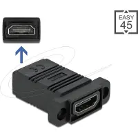 DeLOCK Easy 45 HDMI Adapter gerade, HDMI Type A (Standard), HDMI Type A (Standard), Schwarz