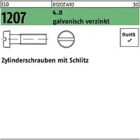Reyher DIN 84 / ISO 1207 Stahl 4.8 verzinkt M 6x20 - Zylinderschrauben mit Schlitz