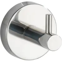 Wenko Wandhaken "Bosio", silber (silberfarben), H:5,5cm L:5,5cm, Edelstahl, Haken, Wandhaken, ohne Bohren