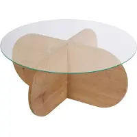 Skye Decor , Aeris - Sapphire Oak, Transparent, Couchtisch, Saphir-Eiche, 100 % Melaminplatte, 75 x 75 x 35 cm