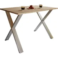 VCM Esstisch "Premium Holz Esstisch Küchentisch Xona X 110x80", braun (silber, sonoma, eiche), B:110cm T:80cm, Tische, Esstisch