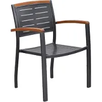 Merxx Gartensessel "»Tinos«", grau (graphit), B:61,5cm H:85cm T:53,5cm, Aluminium;Akazienholz, Sessel, Gartensessel, stapelbar