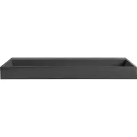 Beliani Waschbecken Shwarz Mineralguss Rechteckig 120x46 cm ohne Überlauf ohne Ablaufgarnitur Bad Ausstattung Waschschale Waschtisch Wandwaschbecken