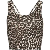 LASCANA Crop-Top ACTIVE, Damen, Gr. L (44/46), beige, Obermaterial: 95% Baumwolle, 5% Elasthan, bedruckt, figurbetont kurz, tiefer Rundhals, Tops Crop-Top, mit Cut-Out Trägern im Rücken