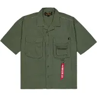 Alpha industries Print-Shirt "Aloha Safari Shirt", Herren, Gr. 3XL, grün (schwarz olive), Obermaterial: 80% Baumwolle, 20% Viskose, Shirts Print-Shirt