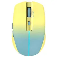 Inca IWM-511RS, rechts, Optisch, RF Wireless + Bluetooth + USB Type-C, 1600 DPI, Blau, Gelb