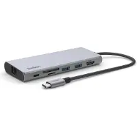 Belkin INC009BTSGY, USB Typ-C, 100 W, 2500 Mbit/s, Silber, MicroSD (TransFlash), SD, 4K Ultra HD