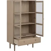 Actona Vitrine GROUP "Aston", weiß (weiß pigmentiert eiche), B:80cm H:144,8cm T:40cm, Schränke, Vitrine, Schrank, 2 Glastüren, 2 Einlegeböden, 1 Schublade, Eiche Furnier