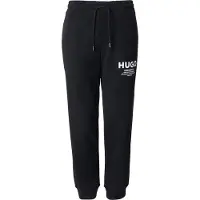 HUGO Jogginghose "Nevez", Herren, Gr. S, N-Gr, schwarz (schwarz005), Sweatware, Obermaterial: 100% Baumwolle, unifarben, oversize lang, Hosen Jogginghose, mit Beinbündchen und Oversize-Passform