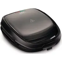 Tefal 2-in-1-Sandwichmaker "SW341B", grau (grau, schwarz), B:17cm H:34cm T:28,6cm, Sandwichmaker, 2 herausnehmbare, antihaftbeschichtete Plattensets inklusive, 2-in-1-Sandwichmaker