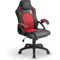 Juskys Racing Schreibtischstuhl Montreal (rot) - Gaming Stuhl ergonomisch, höhenverstellbar & gepolstert, bis 120 kg - Bürostuhl Drehstuhl